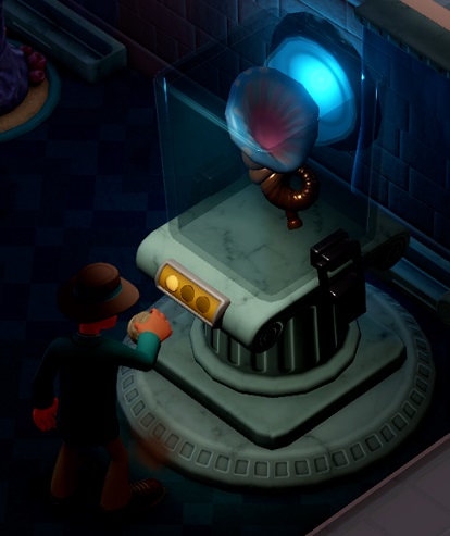 Een goed afgesloten glazen bak herbergt een Wetlantische Schelphoorn.