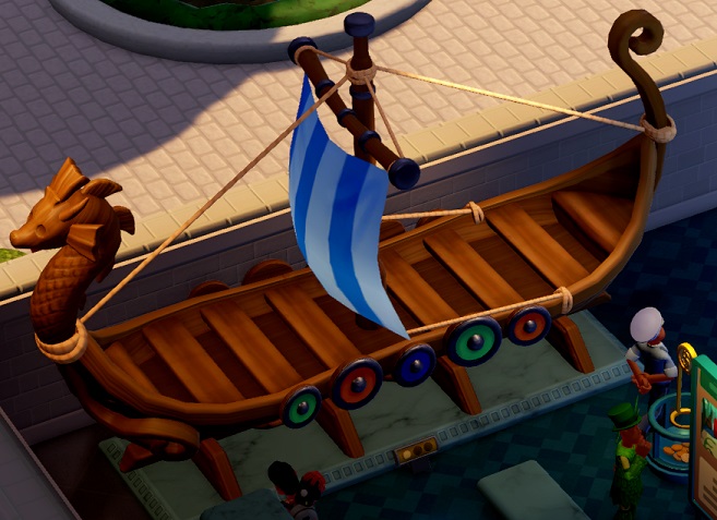 Een Wetlantische Boot lijkt op een Drakkar van de Vikings, met een zeeslangenkop vooraan in plaats van een drakenkop.